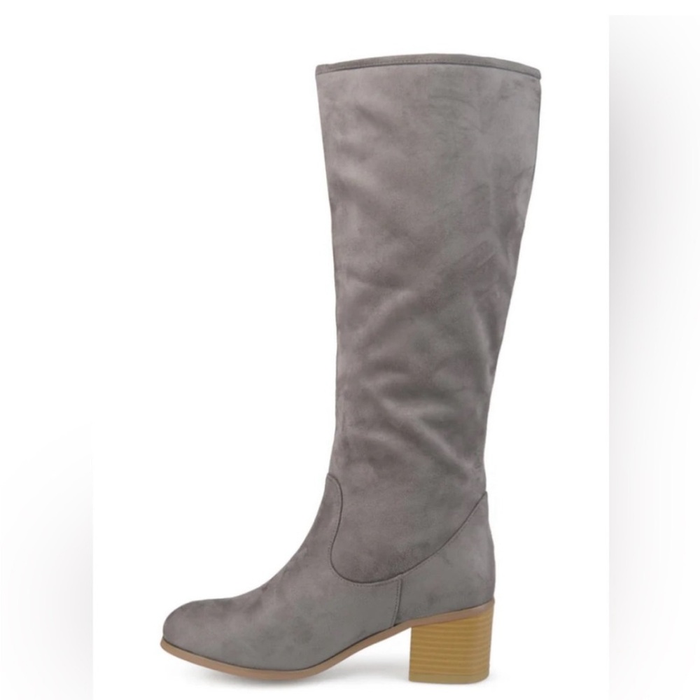 Journee collection gray suede tall boots size 6